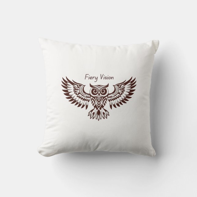 Phoenix Owl – Fiery Vision Cushion (Front)
