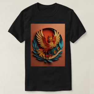 Phoenix Paper Art Design T-shirt 