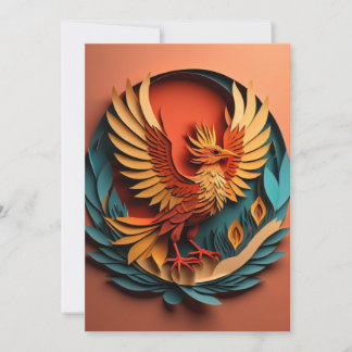Phoenix Paper Art Design T-shirt Invitation