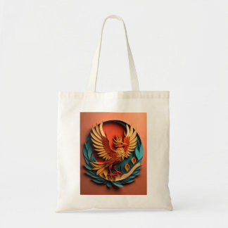 Phoenix Paper Art Design T-shirt Tote Bag