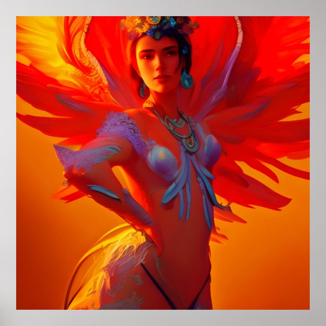 Phoenix Queen Illustration Poster (Front)