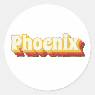Phoenix Retro Vintage Text Classic Round Sticker