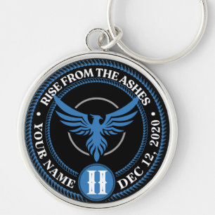 Phoenix "Rise from the Ashes" Recovery Medallion   Key Ring