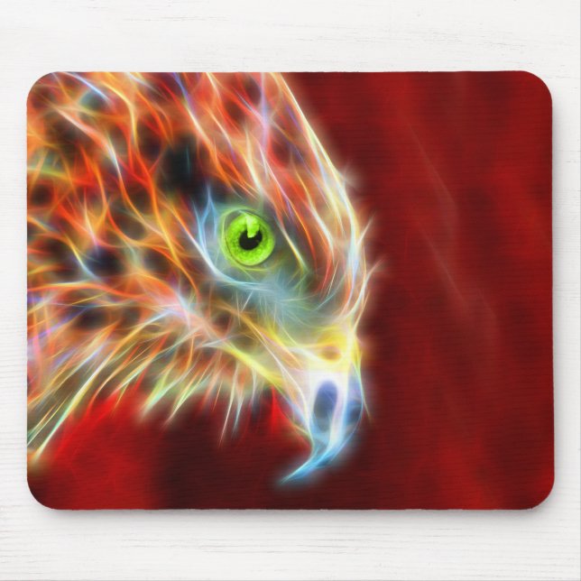 Phoenix Risen Fractal Eagle Mousepad (Front)
