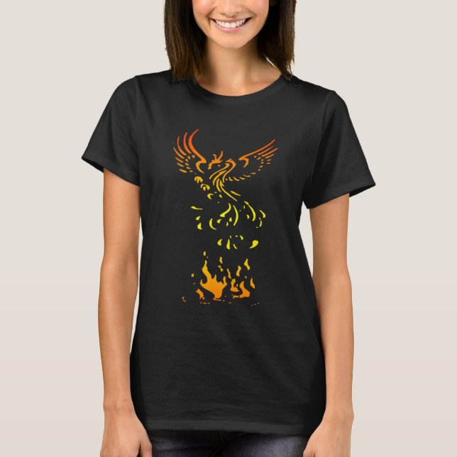 Phoenix Rises From The Fiery Ashes  Motivational T-Shirt (Front)