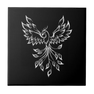 Phoenix Rises on Black Ceramic Tile