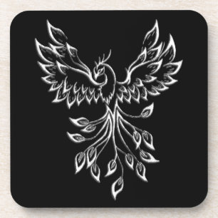 Phoenix Rises on Black Coaster