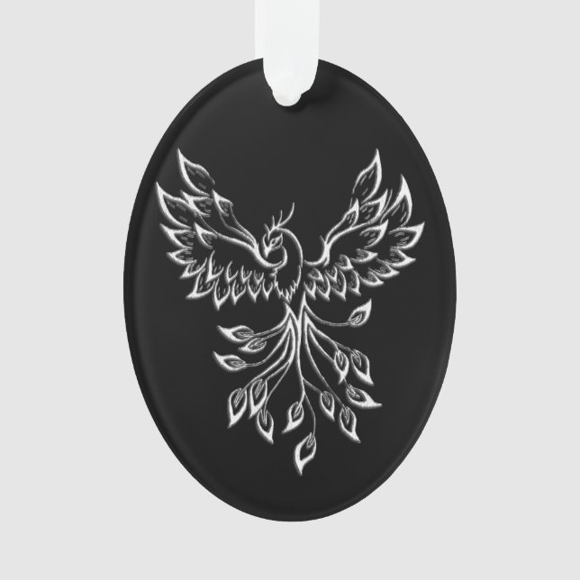 Phoenix Rises on Black Ornament (Front)