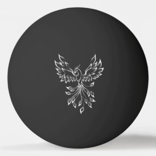 Phoenix Rises on Black Ping Pong Ball