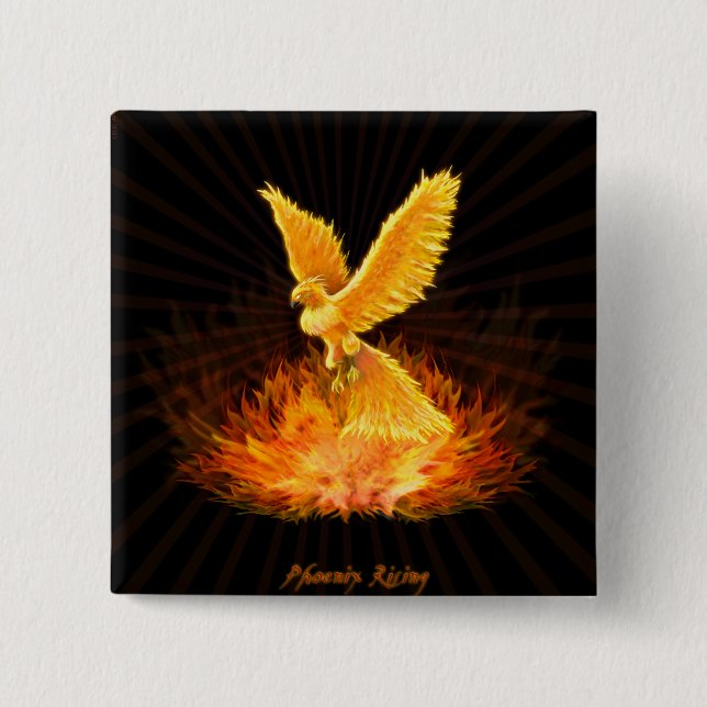 Phoenix Rising 15 Cm Square Badge (Front)