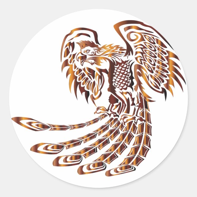 Phoenix Rising Classic Round Sticker (Front)