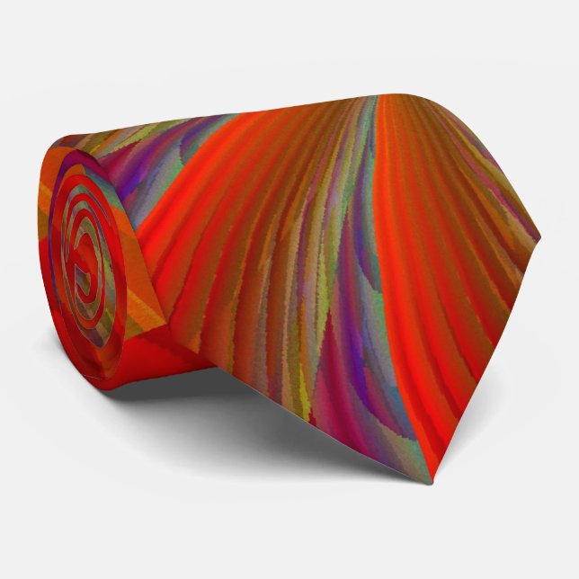 Phoenix Rising cool modern red abstract art Tie (Rolled)