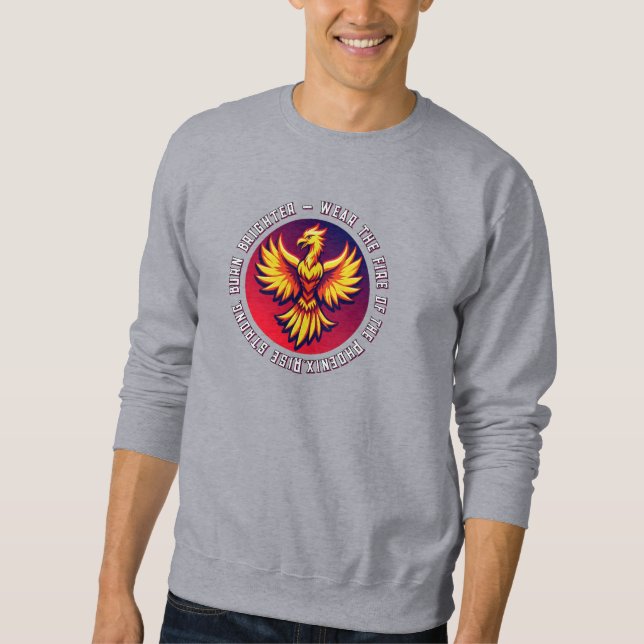 Phoenix Rising Fiery Wings Bold Graphic Sweatshirt (Front)