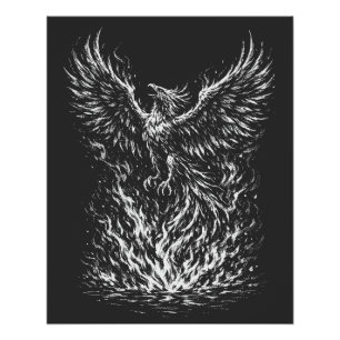 Phoenix Rising From the Flames by BurnsInHell Poster