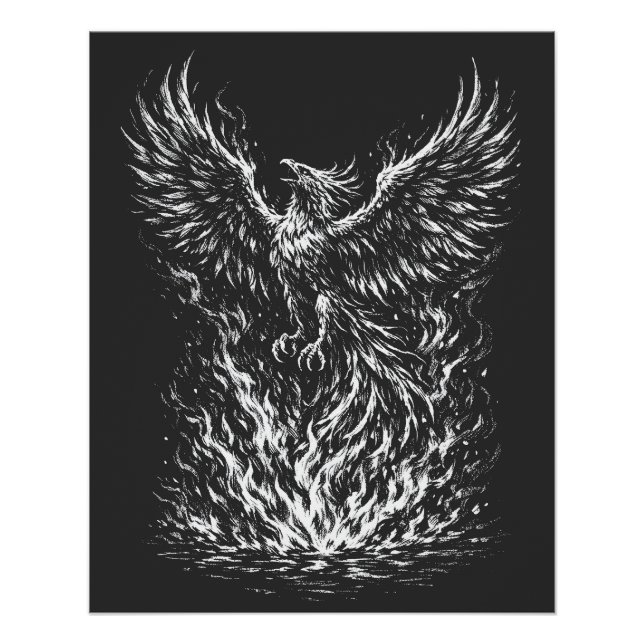 Phoenix Rising From the Flames by BurnsInHell Poster (Front)