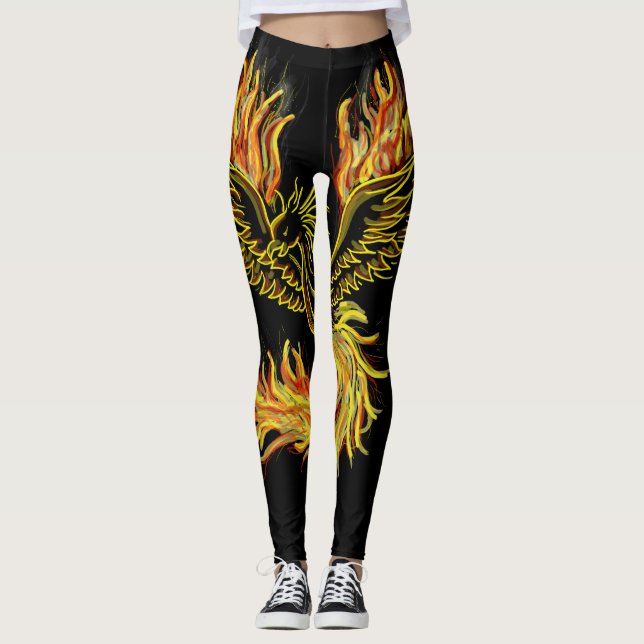 Phoenix Rising From the Flames Front Leggings (Front)