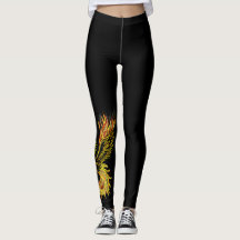 Phoenix Rising From the Flames Right leg Leggings