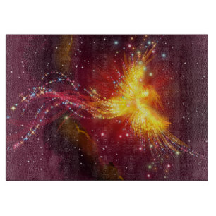 Phoenix Rising into a Purple Sky  Cutting Board