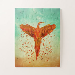 Phoenix Rising -Mixed media Jigsaw Puzzle