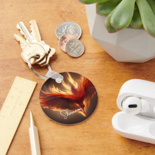 Phoenix Rising Name Inspiring Strength Keychain