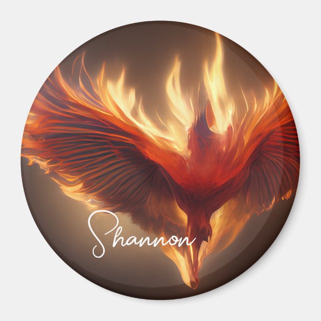 Phoenix Rising Name Inspiring Strength Magnet (Front)