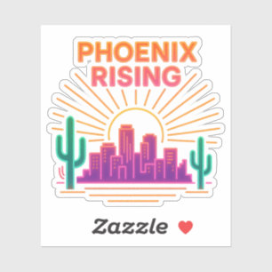 Phoenix Rising Neon City – Retro Synthwave Desert