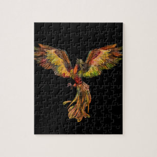 Phoenix Rising - on black Jigsaw Puzzle