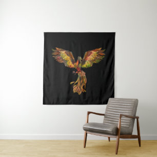 Phoenix Rising - on black Tapestry