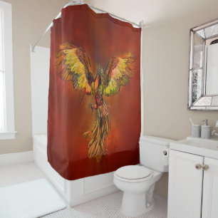 Phoenix Rising - red sky Shower Curtain