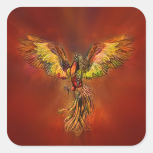 Phoenix Rising - red sky Square Sticker