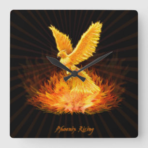 Phoenix Rising Square Wall Clock