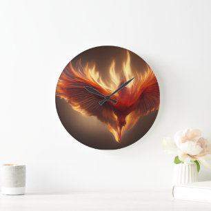 Phoenix Rising Support Inspiring Strength Card Large Clock