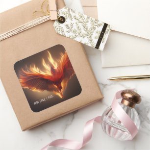 Phoenix Rising Support Inspiring Strength Square Sticker