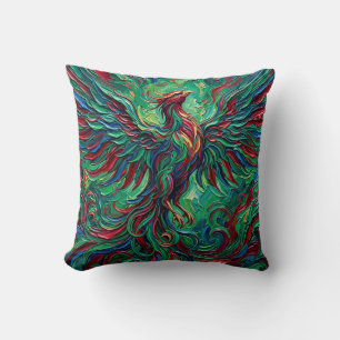 Phoenix Rising Wings Throw Pillow