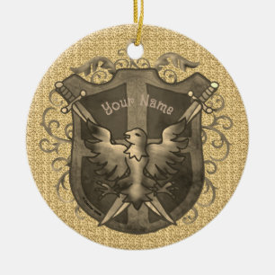 Phoenix Shield  Ceramic Ornament