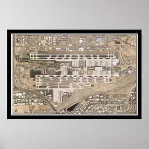Phoenix Sky Harbour Intl Airport Satellite Map Poster