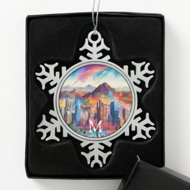 Phoenix  Snowflake Pewter Christmas ornament (Box)