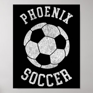 Phoenix Soccer Retro Distressed 90's Vintage  Poster