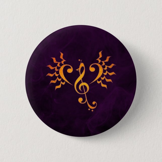 Phoenix Song colourful button (Front)