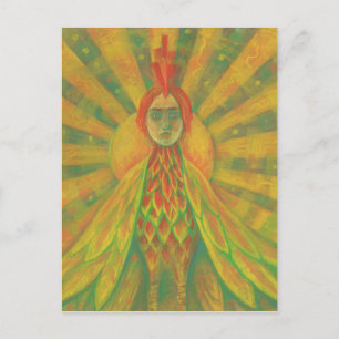 Phoenix Sun Bird Woman Goddess Fantasy Surrealism Postcard
