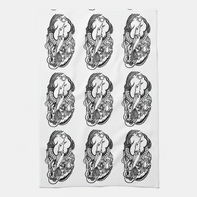 Phoenix Tattoo Tea Towel (Vertical)