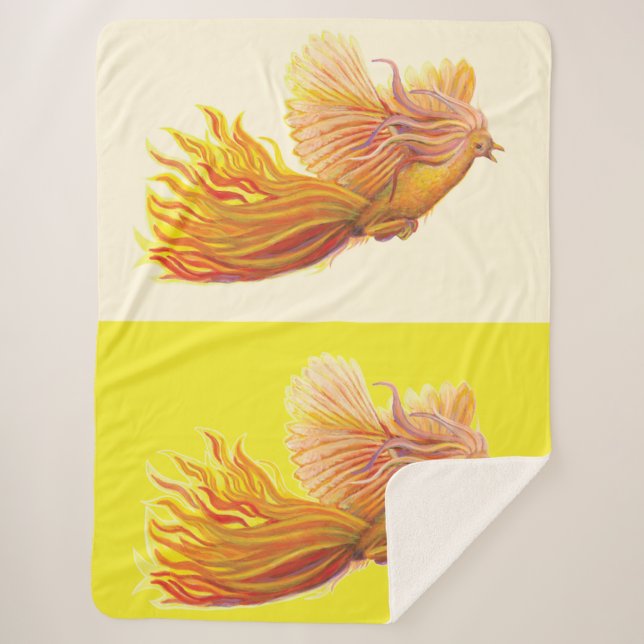 Phoenix - The Bird that is Reborn  Sherpa Blanket (Front)