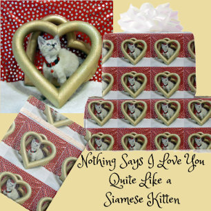 Phoenix The Siamese Kitten Hearts You Wrapping Paper