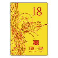 Phoenix Theme Double Happiness | Red on Gold