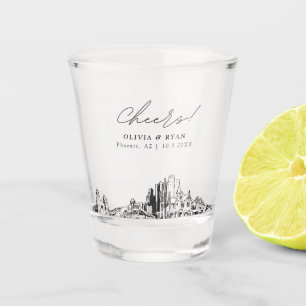 Phoenix Wedding Favour Personalised Cheers Shot Glass