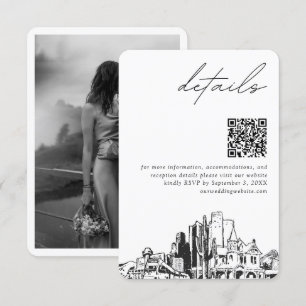 Phoenix Wedding Modern Details QR Code Enclosure Card