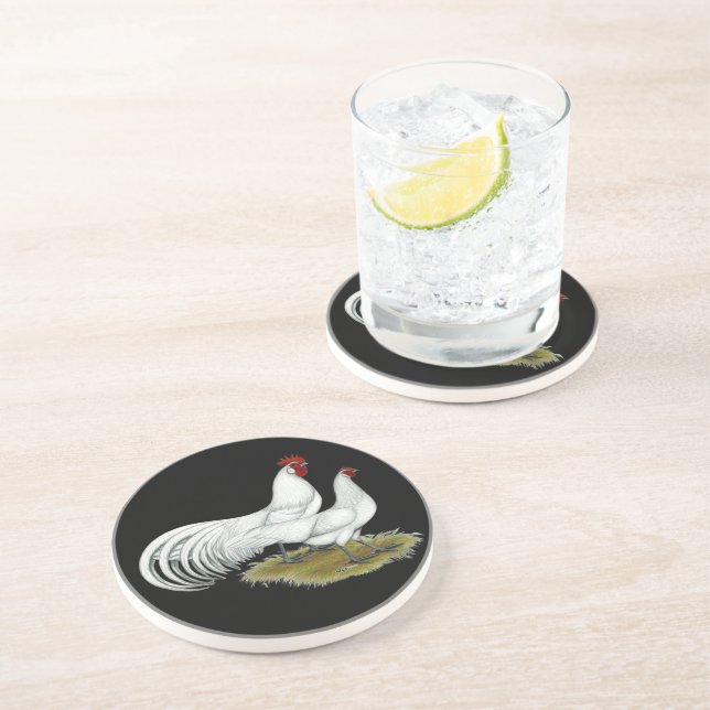 Phoenix:  White Pair Coaster (Side)