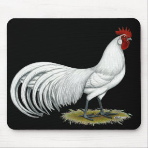 Phoenix: White Rooster Mouse Pad