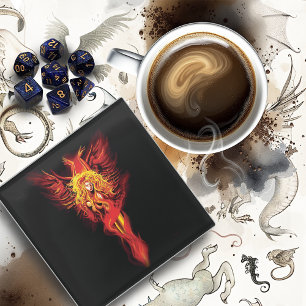 Phoenix Woman Glass Coaster