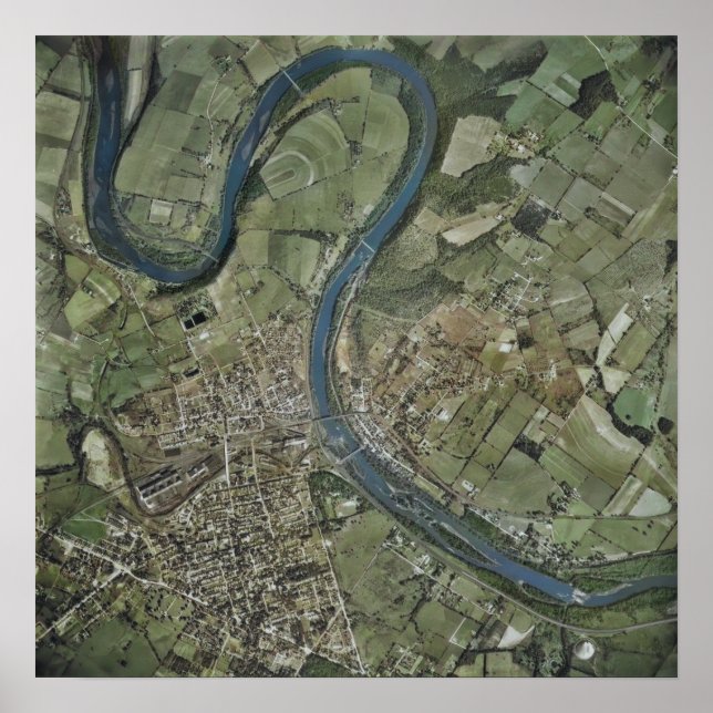 Phoenixville Mont Clare 1947 Aerial Photograph Poster (Front)